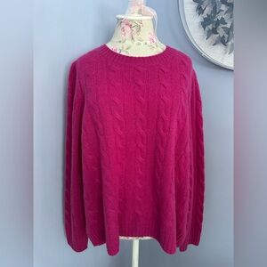 Joie Cashmere Magenta Cable Knit Sweater